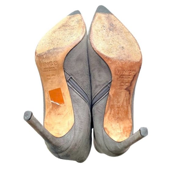 VINCE Chara Suede Ankle Booties in Graphite grey Pointed Toe Size: 8 - Picture 12 of 12